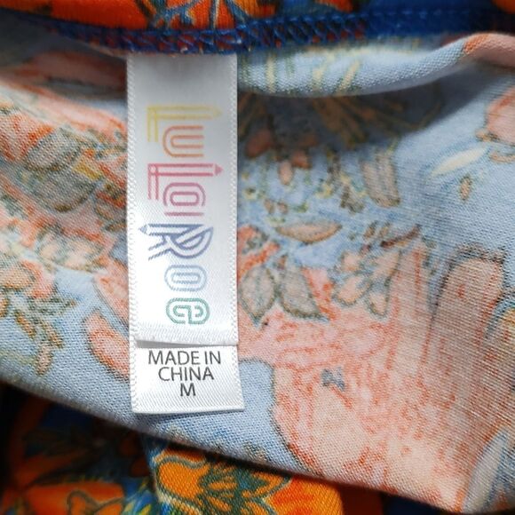 Lularoe Irma Tunic orange blue shirt Sz M NWOT - Picture 4 of 4